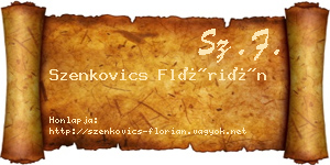Szenkovics Flórián névjegykártya